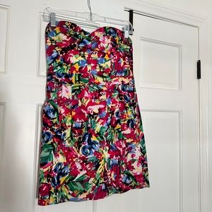 Strapless mini dress